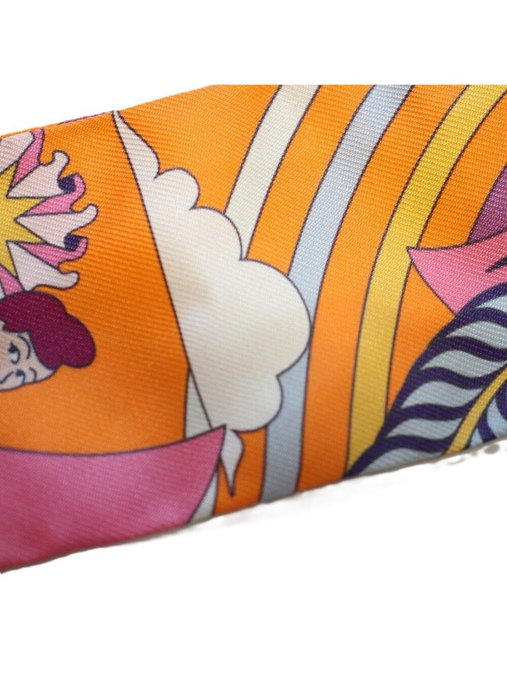 Hermes Tsuiri My Cloud Silk 100% Orange Scarf - Picture 8 of 10